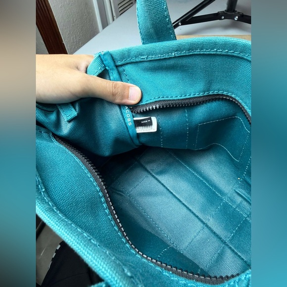 Marc Jacobs Women's The Mini Tote Bag, Wasabi, Green, Blue, Graphic, USED - Picture 3 of 14